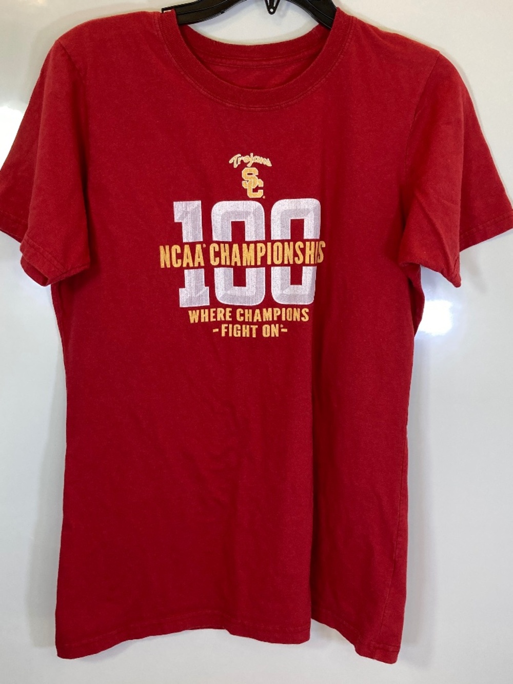 USC Trojans 100 NCAA Championships Shirt Sz XL Red Short Sleeve Adult Unisex